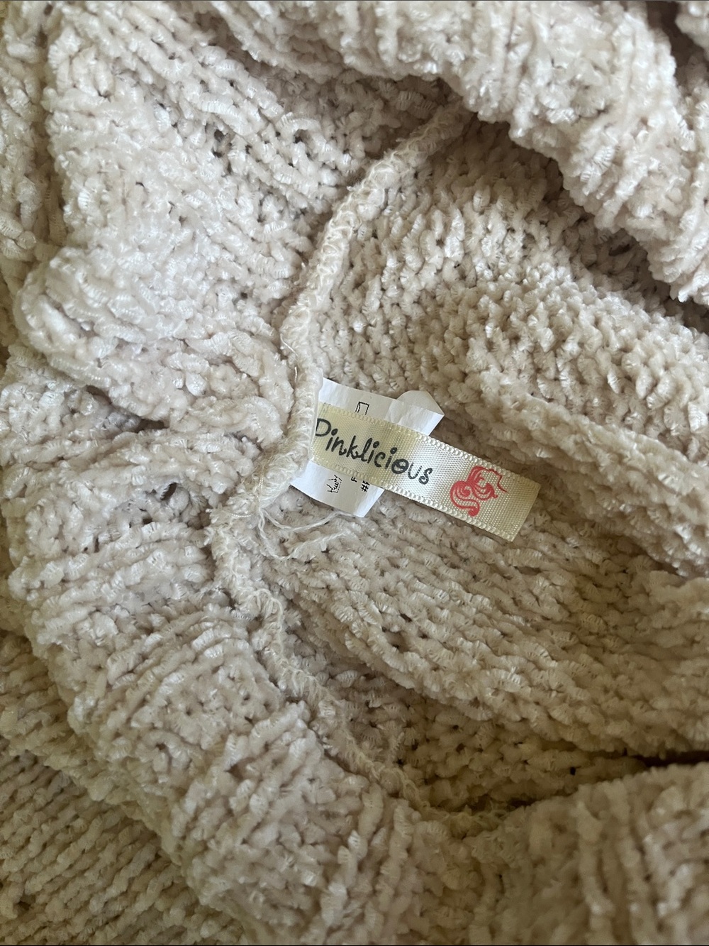 Pinklicious Cream Knit Women’s Sweater - Soft Cozy Pullover